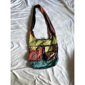 Boho Hippie Patchwork Crossbody Bag 100% Cotton Made in Nepal